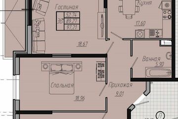 3-к квартира, 97,2 м², 13/22 эт.