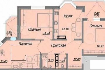 3-к квартира, 95 м², 14/16 эт.